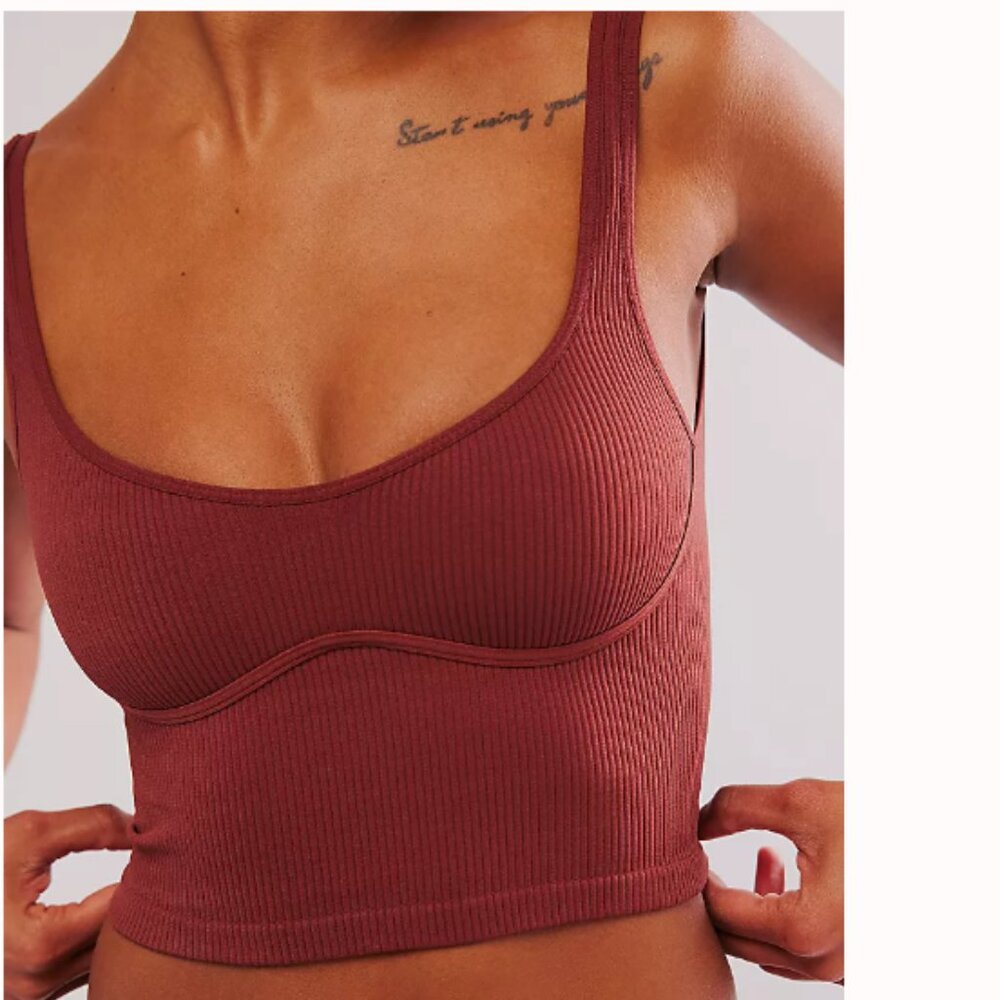 Free People Meg Tank Top Maroon